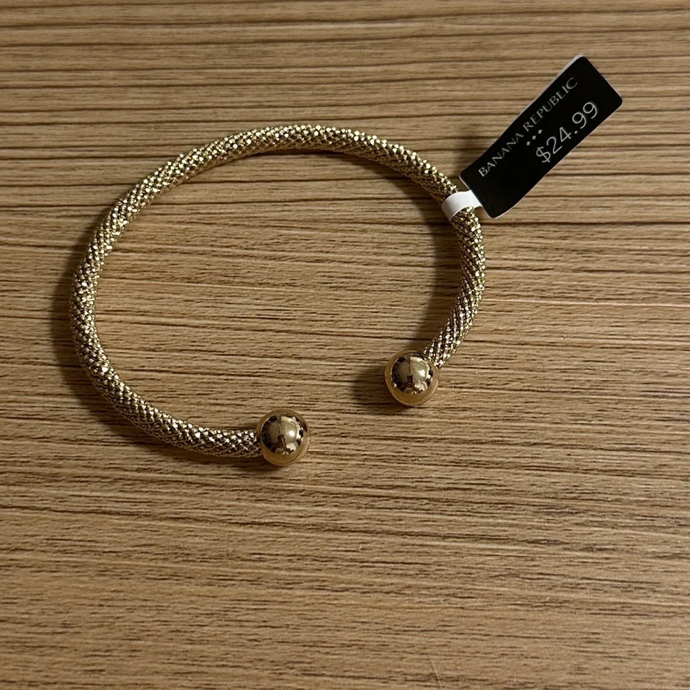 Banana Republic Factory Gold Mesh Open Cuff Bracelet